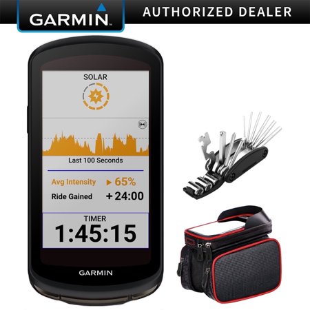 Garmin 010-02503-20 Edge 1040 Solar GPS Cycling Bike Computer Bundle with Deco Gear 16-in-1 Bike Mechanic Repair Tool Kit and Deco Essentials Bike Frame Cell Phone Mount| Official Garmin USA Dealer