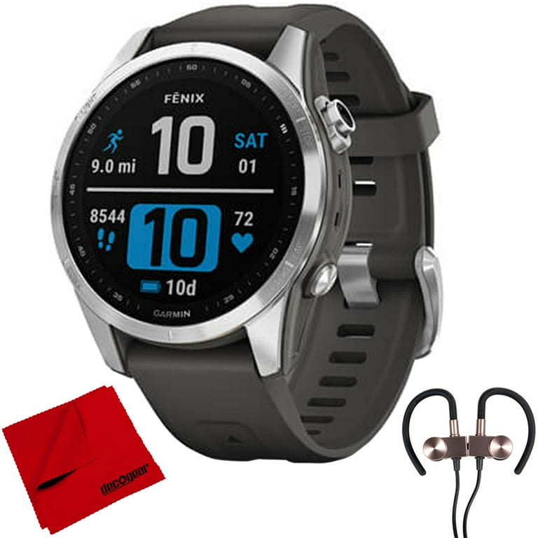 Garmin 010 02539 00 Fenix 7S Smartwatch Silver with Graphite Band
