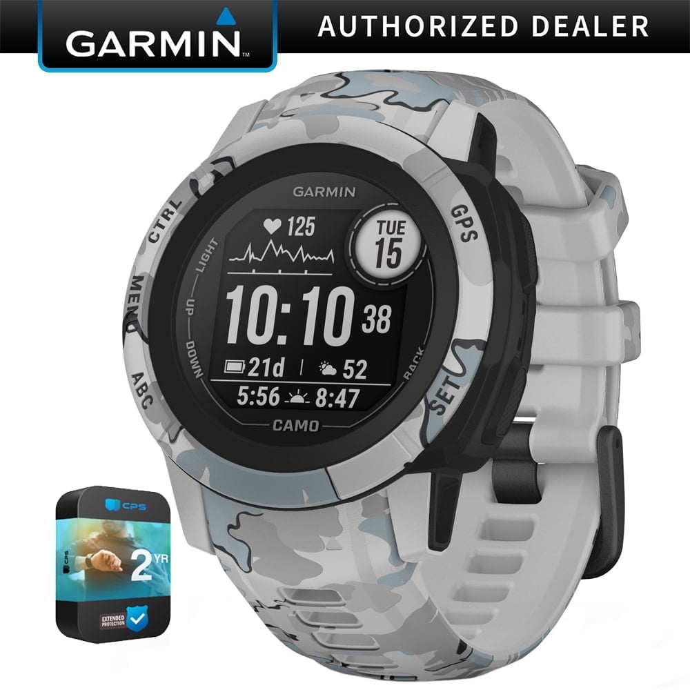 Garmin 010-02563-13 Instinct 2S Rugged Outdoor Smartwatch Camo Edition Mist Camo Bundle with Premium 2YR CPS Enhanced Protection Pack| Official Garmin USA Dealer