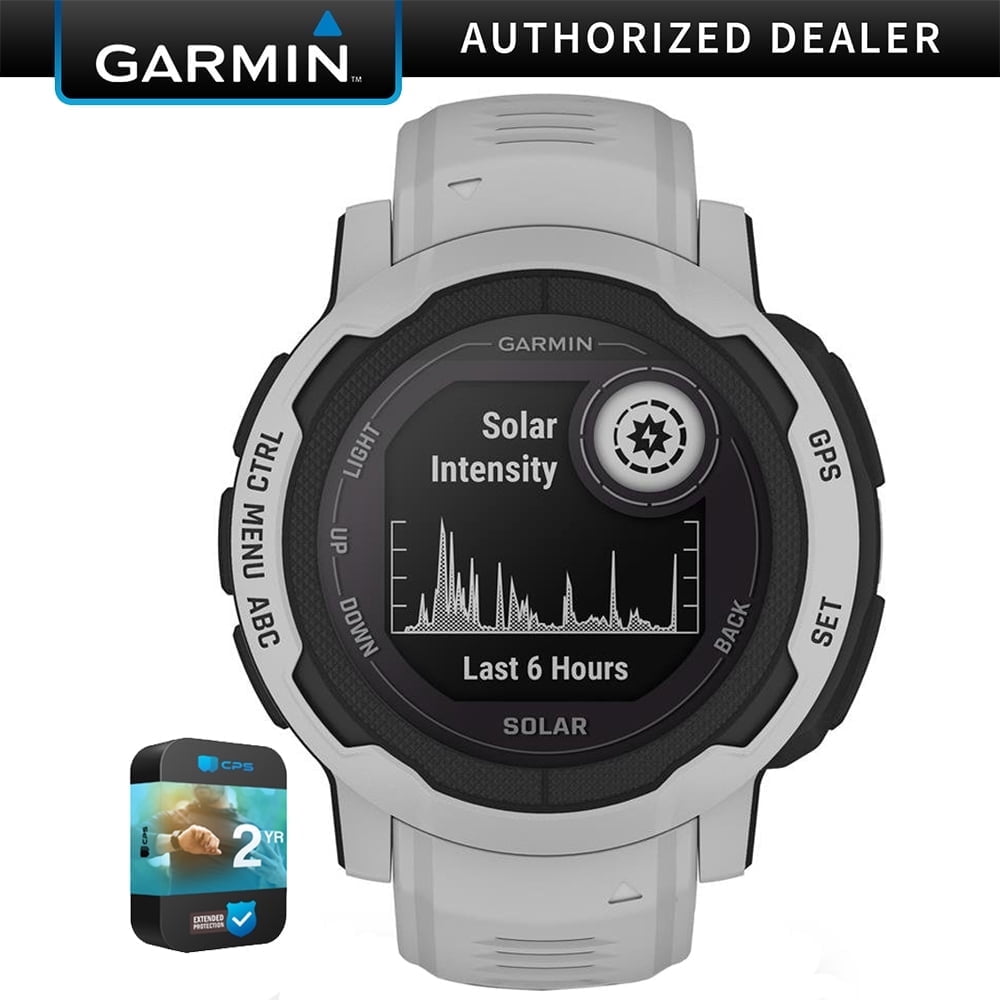 Garmin 010-02627-11 Instinct 2 Solar 45mm GPS Smartwatch Mist Gray Bundle with 2 Year Premium Protection Plan| Official Garmin USA Dealer