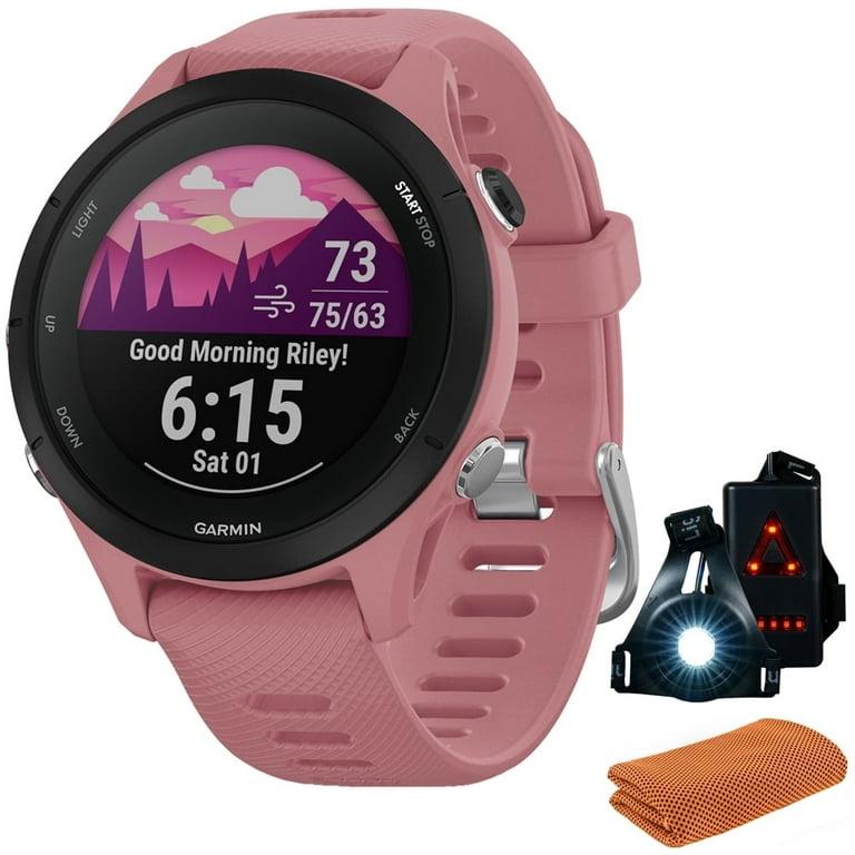 Garmin Forerunner 255S GPS Smartwatch, Light Pink, Bundle with 
