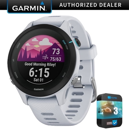 Garmin 010-02641-21 Forerunner 255 Music GPS Smartwatch Whitestone Bundle with 3 YEAR CPS Enhanced Protection Pack| Official Garmin USA Dealer