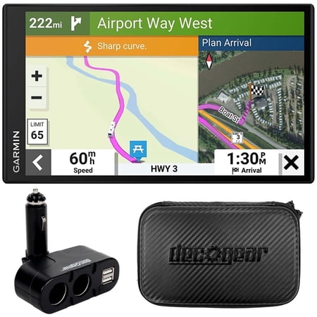 Garmin 010-02747-00 RV 795 7" RV GPS Navigator Bundle with Deco Gear Dual DC12V/24V Electronic Multifunction Car Socket and 7 Inch Hard EVA Case with Zipper for Tablets and GPS