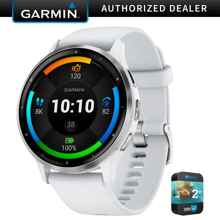 Garmin Venu 3 Health Fitness GPS Smartwatch Silver Steel Bezel Whitestone Case 45mm Music 2 YR CPS Protection Pack Walmart