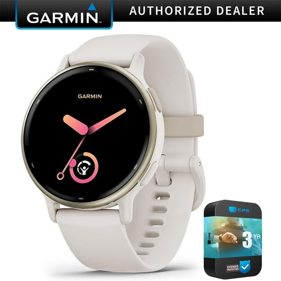 Garmin 010-02862-11 Vivoactive 5 Fitness Smartwatch, Ivory Bundle with Premium 3 YEAR CPS Enhanced Protection Pack| Official Garmin USA Dealer