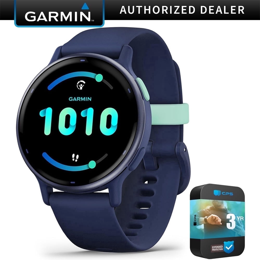 Garmin 010-02862-12 Vivoactive 5 Fitness Smartwatch, Navy Bundle with Premium 3 YEAR CPS Enhanced Protection Pack| Official Garmin USA Dealer