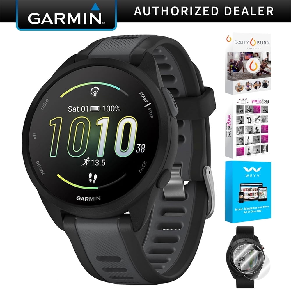 Garmin 010-02863-20 Forerunner 165 Smart Sport Watch, Black +