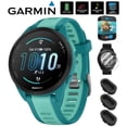 thumbnail image 1 of Garmin 010-02863-32 Forerunner 165 Music Smart Sport Watch, Turquoise + Aqua Bundle with Silicone Dust Cover 3 Pack, 2X 1.2 Inch Screen Protector and 2 Year Extended Warranty, 1 of 11