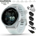 thumbnail image 1 of Garmin 010-02970-01 Forerunner 570 - 42mm GPS Smartwatch Aluminum and Whitestone/Blue Band Bundle with Deco Essentials Charging Dock, Silicone Dust Cover 3 Pack and USB Type C Charging and Sync Cable, 1 of 11