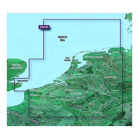 Garmin 010-C0775-00 Navigational Software Covers Spiekeroog, Germany to Calais, France