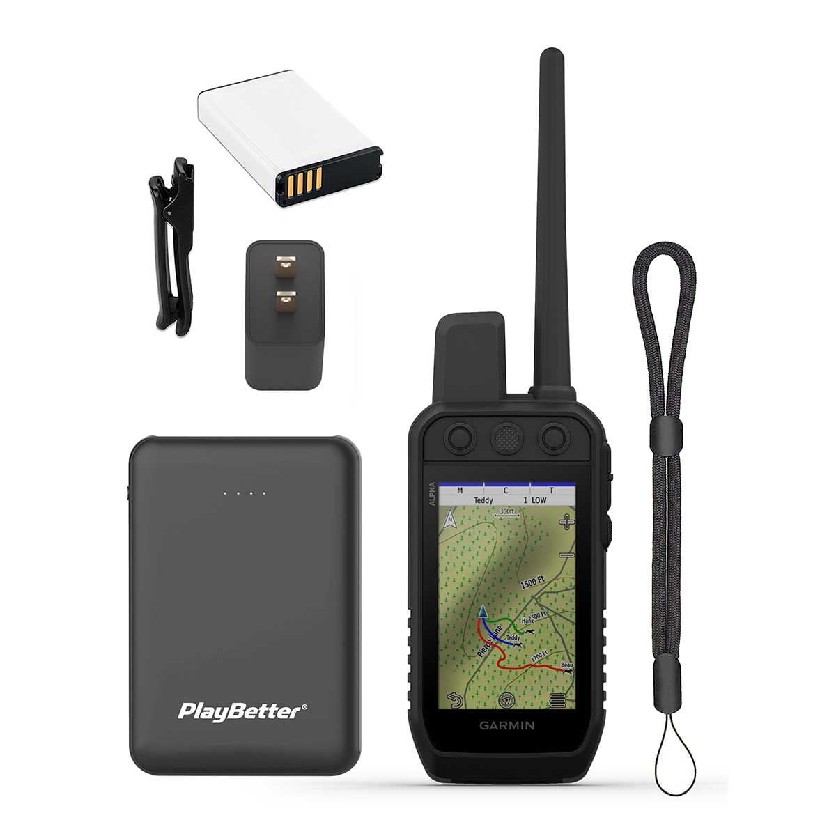 Garmin Alpha 300 (GPS Only) Dog Tracker Handheld Bundle with PlayBetter