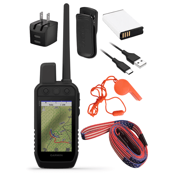 Garmin Alpha 300 Handheld, Advanced Dog Tracking and Training Handheld, Touchscreen with Wearable4U Leash and Whistle Bundle