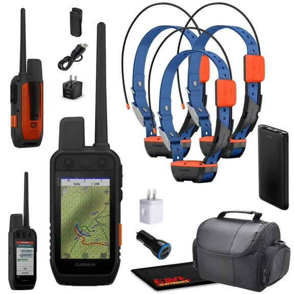 Garmin Alpha 300i Handheld Advanced Dog Tracker & Training System With inReach Technology Bundle With 3x Garmin Dog Collars Alpha T20 Tracking Collar For Dogs With GPS + Portable Charger And More