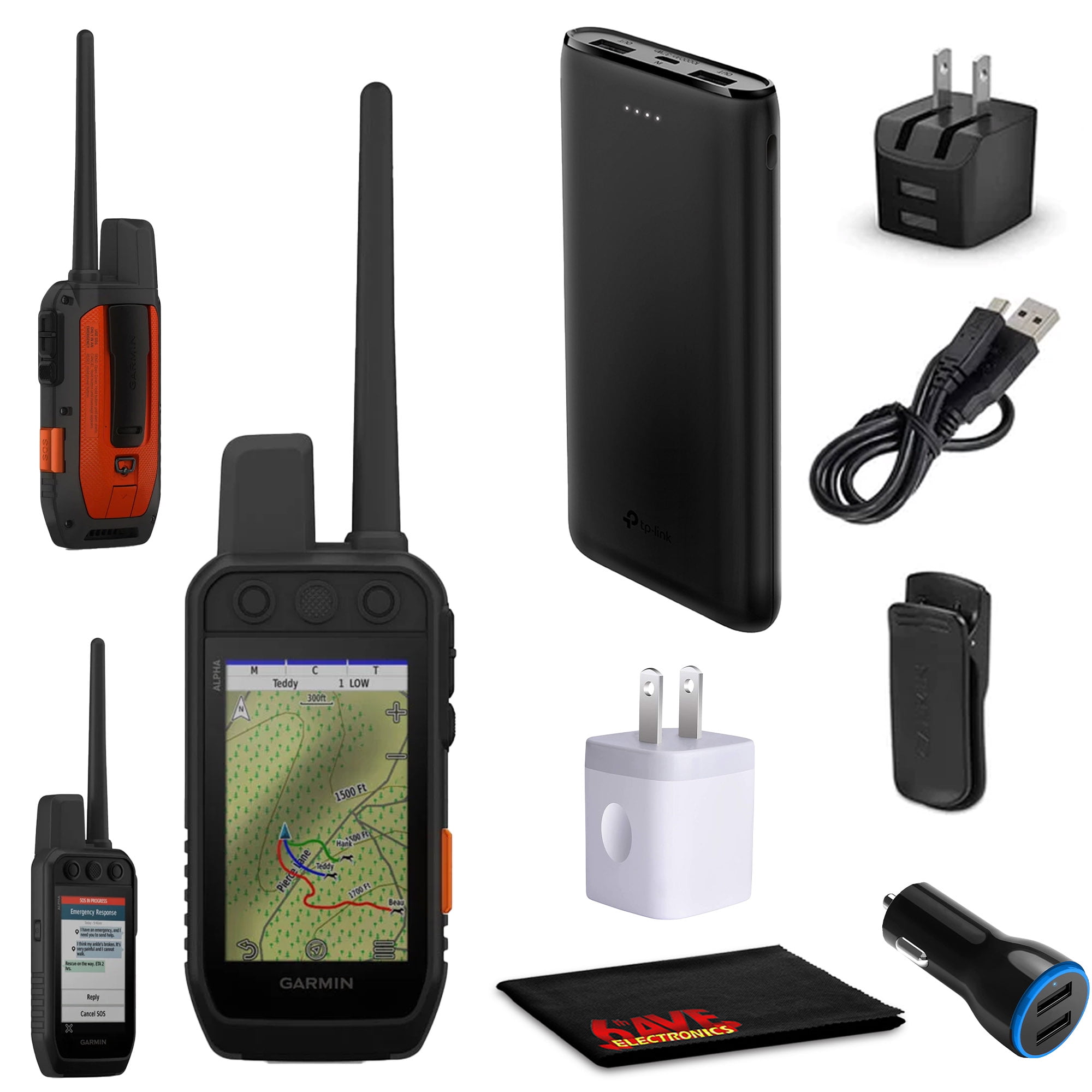 Garmin Alpha 300i Handheld Advanced Dog Tracking and Training System with inReach Satellite Communication Technology for Hunting Adventure Bundle with Portable Charger and More