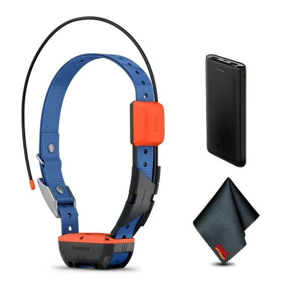 Garmin Alpha T20 GPS Dog Tracking Collar, Location Tracker Collar with Multicolor Led Beacon Lights and Universal Size Bundle with Portable Charger