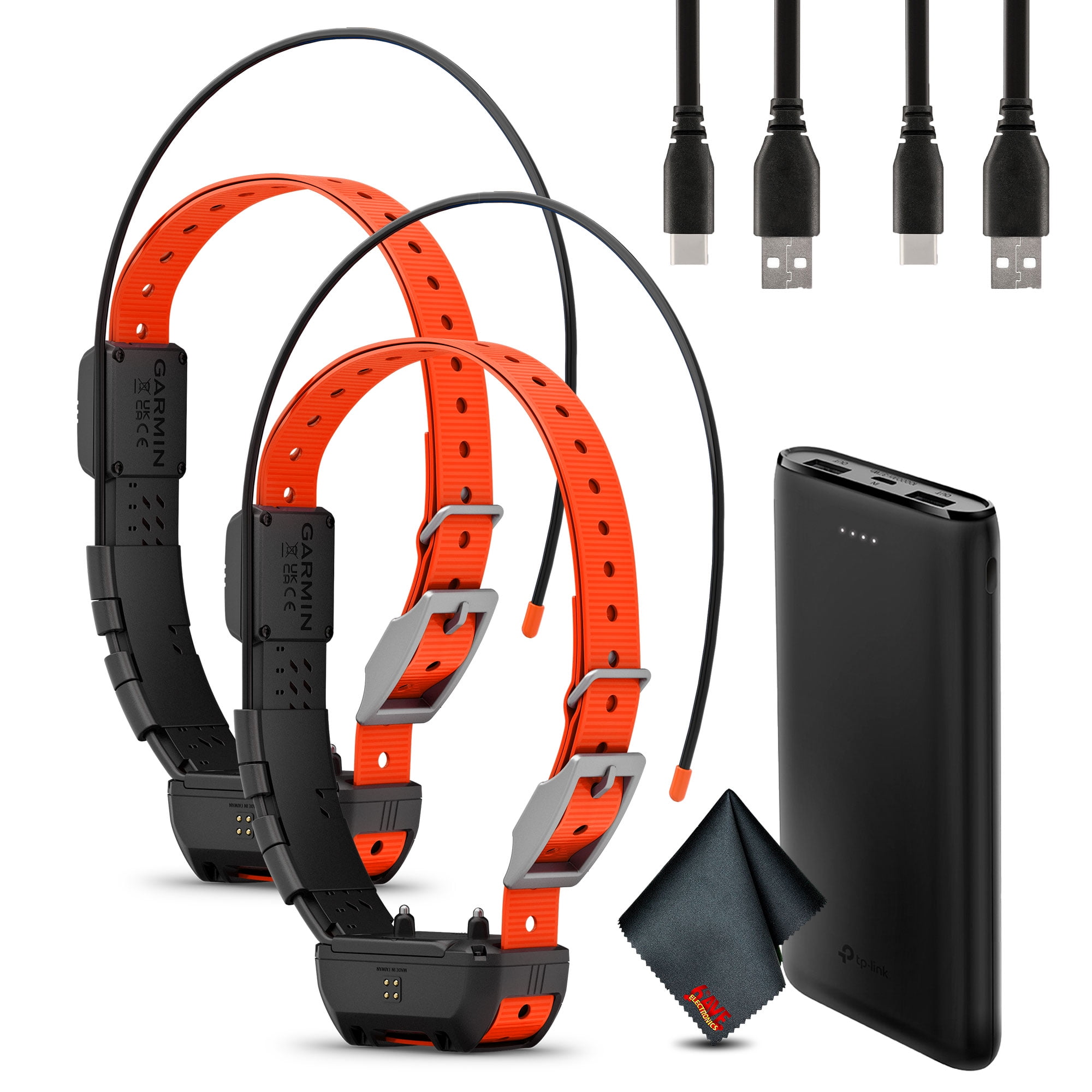 Garmin Alpha TT25 GPS Dog Tracking and Training Collar, Train Your Dog with Audible Tone and Vibration, Location Tracker Collar with Led Beacon Lights with Portable Charger 2X Collars Bundle