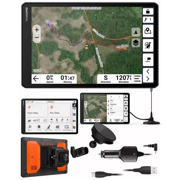 Garmin Alpha XL 10" Rugged Dog Tracking GPS Navigator – Tracks 20 Dogs – 010-03394-00 – UPC 753759352219