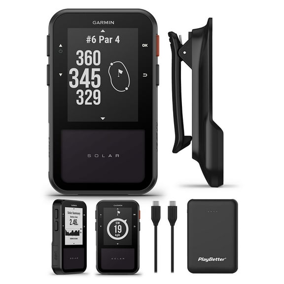 Garmin Approach G20 Solar GPS Golf Handheld Bundle with PlayBetter 5000mAh Portable Charger