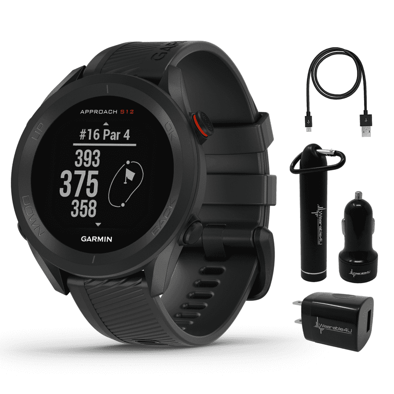 Garmin Approach S12 GPS Golf Watch Bundle with Wearable4U