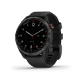 thumbnail image 1 of Garmin Approach S42, GPS Golf Smartwatch, Lightweight with 1.2" Touchscreen, 42k+ Preloaded Courses, Gunmetal Ceramic Bezel and Black Silicone Band, 1 of 4