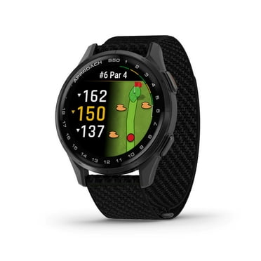 Garmin Approach S50, Advanced Golf GPS Smartwatch, AMOLED Display, On-Course Features, Wrist-Based Heart Rate, Slate Aluminum Bezel with Black ComfortFit Nylon Band