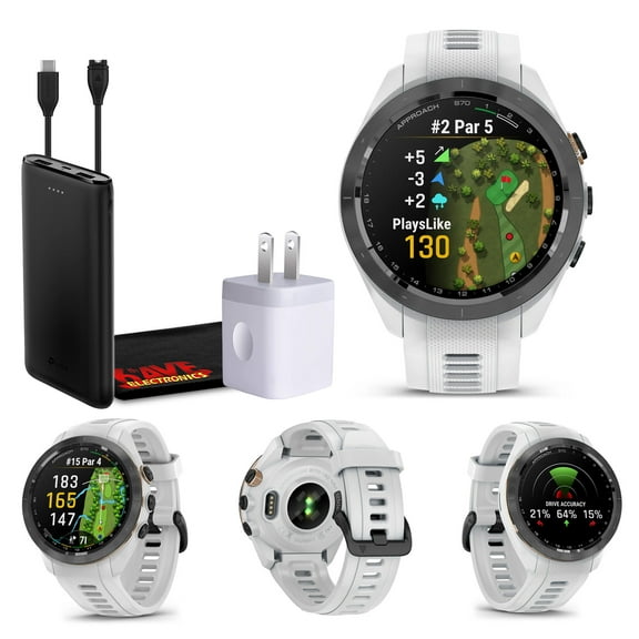 Garmin Approach S70 42MM GPS Golf Fitness Preimum Smartwatch For Men, Lightweight 1.2" Touchscreen, Garmin Tracker Watch with AMOLED Display and 42000 Preloaded Courses -White- Garmin Watches For Men