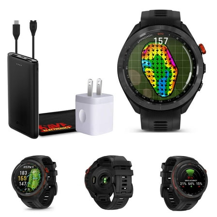 Garmin Approach S70 47MM Golf GPS Smartwatch Lightweight 1.2" Touchscreen with AMOLED Display and 42000 Preloaded Courses -Black