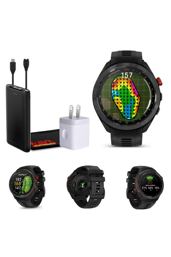 Approach S70 47MM Golf GPS Smartwatch Lightweight 1.2" Touchscreen with AMOLED Display and 42000 Preloaded Courses -Black