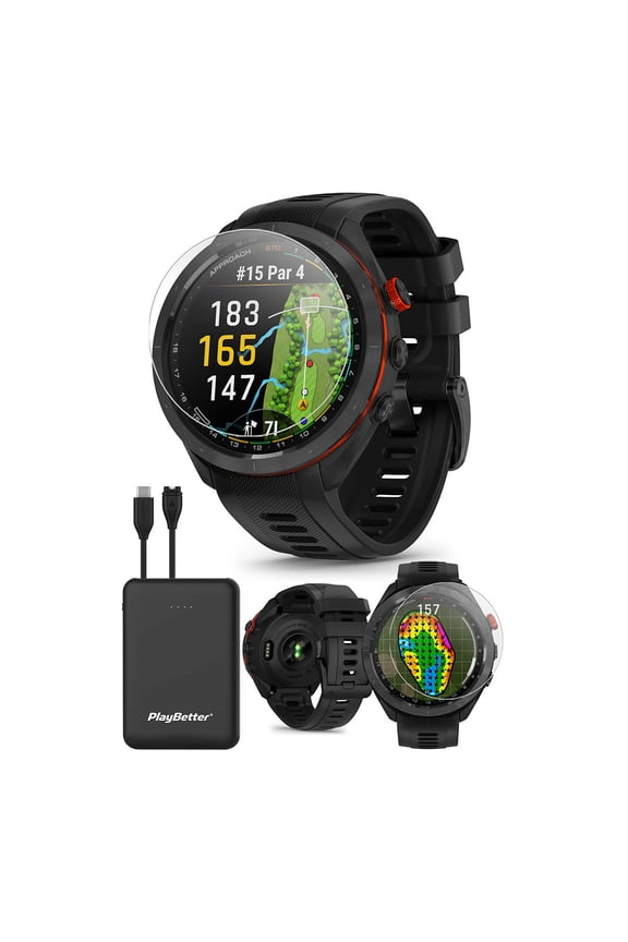 Approach S70 GPS 1.4" Black case with Black Ceramic Band Smart Watch
