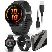 Garmin Bounce 2 Kids Smartwatch with LTE   Two-Way Calling, Text Messaging, Real-Time GPS Tracking, Swim-Friendly AMOLED Display, Music, Slate Gray w/Wearable4U PowerBank Bundle