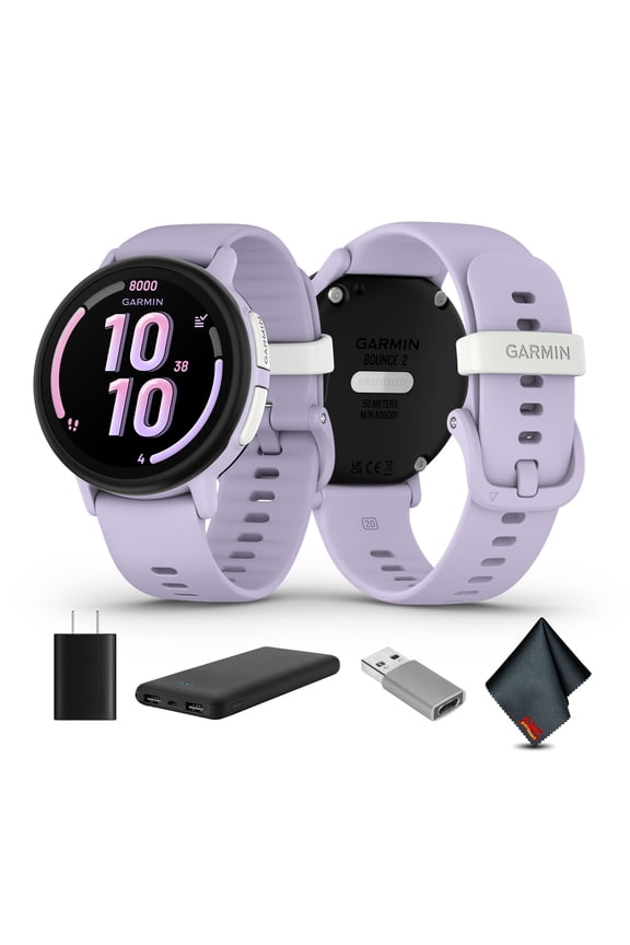 Bounce 2 Kids GPS Smartwatch, Light Purple Bundle