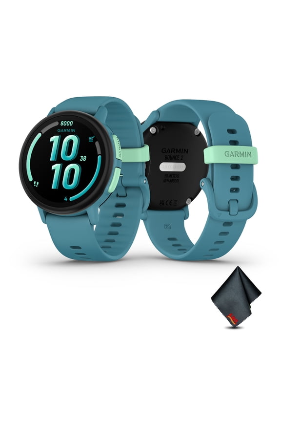 Bounce 2, Kids Smartwatch with Calling, Messaging and Location Tracking Features, Turquoise Bundle With Microfiber Cleaning Cloth