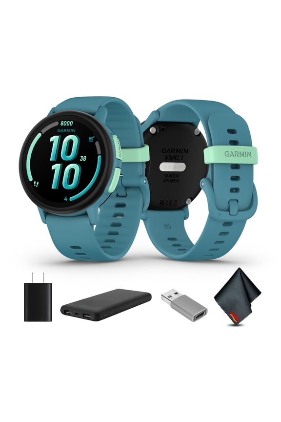 Bounce 2, Kids Smartwatch with Calling, Messaging and Location Tracking Features, Turquoise Bundle With USB Wall Charger + More