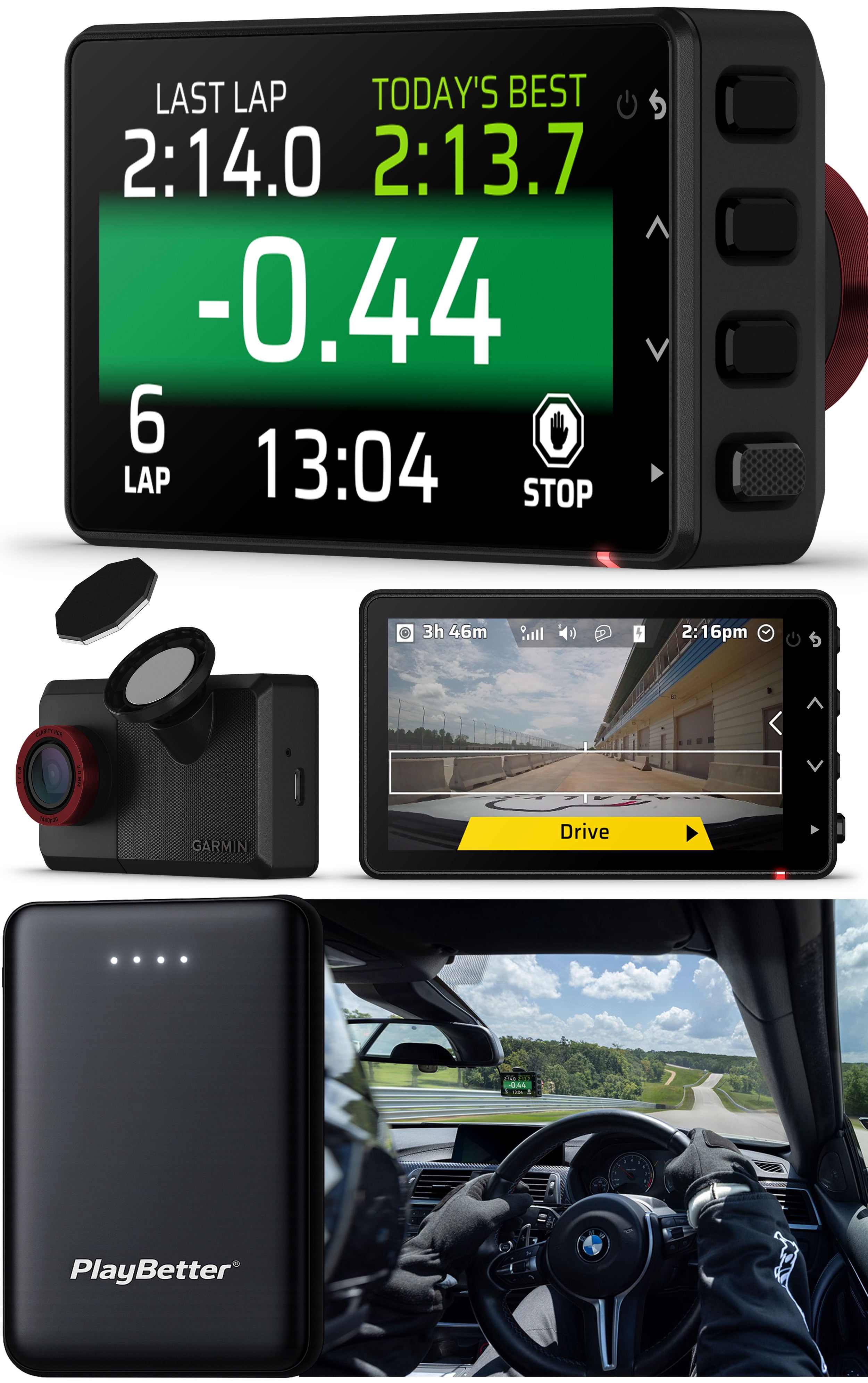 Garmin Catalyst 2 Racetrack Driving Performance Optimizer Bundle with  PlayBetter Portable Charger - On-Track Coaching, True Optimal Lap Technology, Detailed Performance Data, Leaderboards