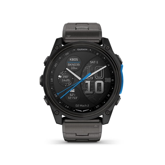 Garmin D2 Mach 2, (51 mm), Carbon DLC Titanium w/ Vented Titanium Band (010-02905-30)