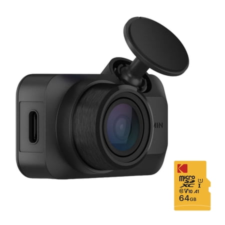 Garmin Dash Cam Mini 3 1080p Camera (Black) with 128GB microSD Card with SD Adapter Bundle