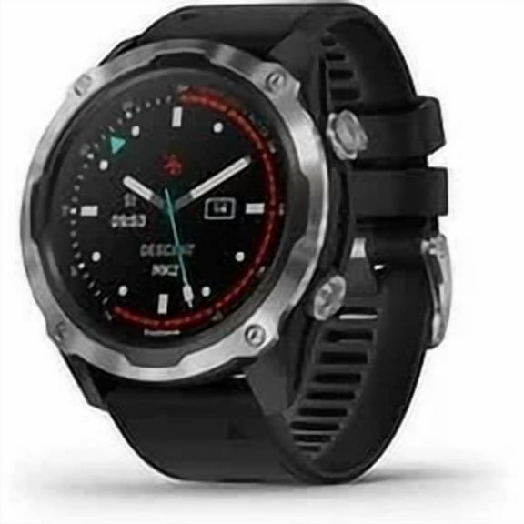 Garmin Descent Mk2, Stainless Steel with Black Band, Marine Smartwatch for Divers (010-02132-00)