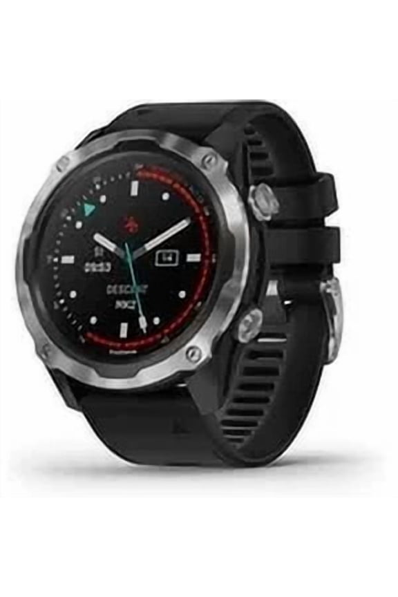 Descent Mk2, Stainless Steel with Black Band, Marine Smartwatch for Divers (010-02132-00)