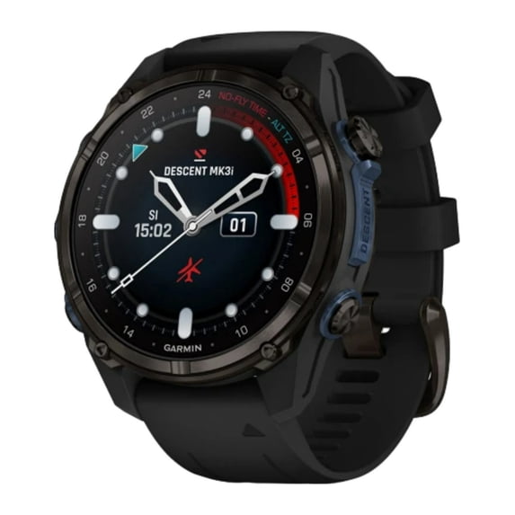 GARMIN Descent Mk3i 43mm Carbon Gray DLC Titanium Dive Computer/Smartwatch with Black Silicone Band (010-02753-10)