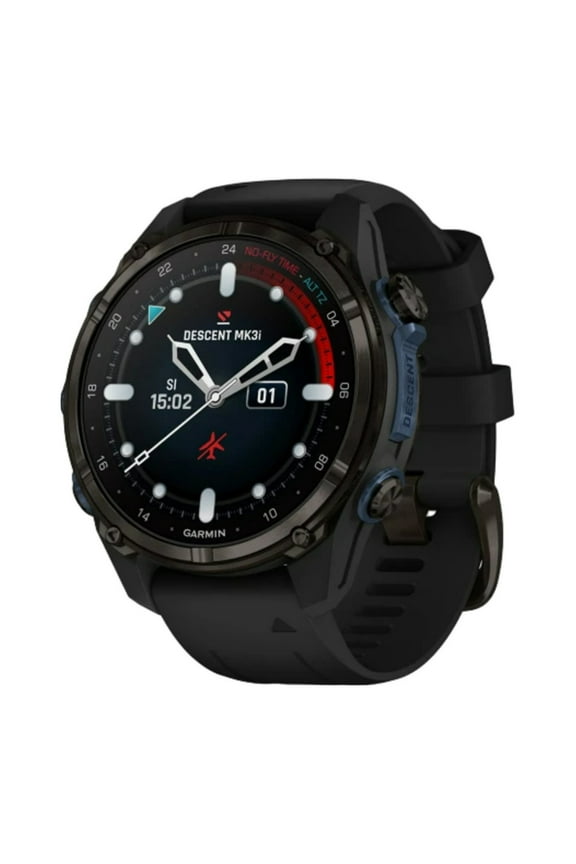 Descent Mk3i 43mm Carbon Gray DLC Titanium Dive Computer/Smartwatch with Black Silicone Band (010-02753-10)