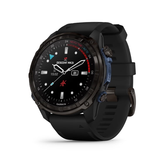 Garmin Descent Mk3i (GPS) 1.4 inch Black Titanium Bezel Case with Black Plastic Band