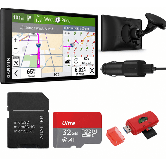 Garmin Dezl OTR620 GPS Truck Navigator 6" Display Touchscreen, Commercial GPS Navigation with 32GB SD Memory Card + LCD Cleaning Kit