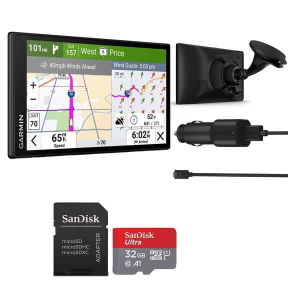 Garmin Dezl OTR620 GPS Truck Navigator 6" Display Touchscreen, Commercial GPS Navigation with 32GB SD Memory Card + LCD Cleaning Kit
