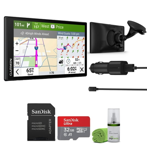 Garmin Dezl OTR620 GPS Truck Navigator 6" Display Touchscreen, Commercial GPS Navigation with 32GB SD Memory Card + LCD Cleaning Kit