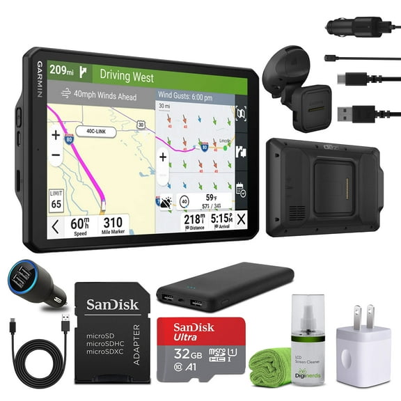 Garmin Dezl OTR820 GPS Truck Navigator 8" Display Touchscreen, Commercial GPS Navigation for Semi-Truck Driver with 32GB SD Memory Card + LCD Cleaning Kit + More Accessories