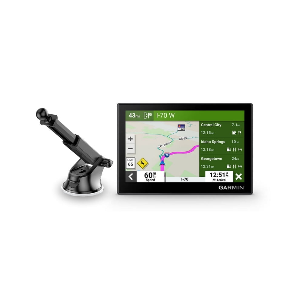 Garmin Drive 53 GPS Navigator with Knox Gear GPS Suction Cup Mount with Pivoting Arm (Black) Bundle