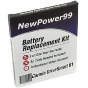 Garmin DriveSmart 61 Battery Replacement Kit with Tools, Video Instructions, Extended Life Battery