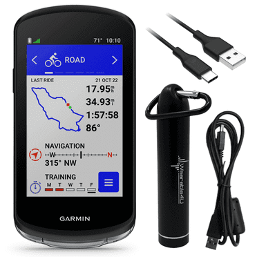 Garmin Edge 1040 GPS Bike Computer, On and Off-Road, Spot-On Accuracy with Wearable4U Power Bank Bundle