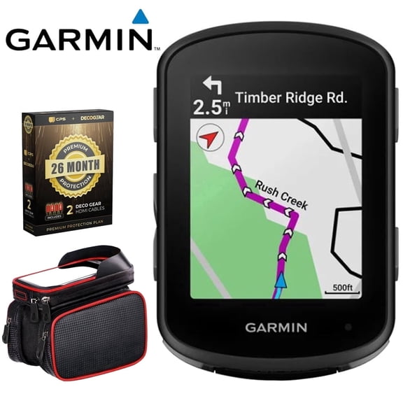 Garmin Edge 540, Compact GPS Cycling Computer, Device Only 010-02694-00 Bundle with Deco Essentials Bike Frame Cell Phone Mount and Deco Gear CPS 26 Months Exclusive Protection (BEACH-CPS-26500)