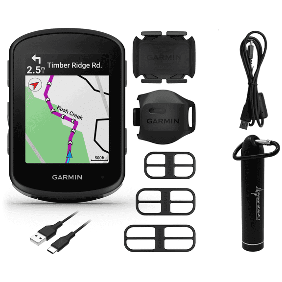 Garmin Edge 540 GPS Cycling Computer, Button Controls, Advanced Navigation with Garmin Speed and Cadence Sensors and Wearable4U Power Bank Bundle
